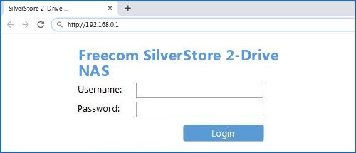 Freecom SilverStore 2-Drive NAS router default login