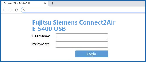 Fujitsu Siemens Connect2Air E-5400 USB router default login