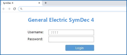 General Electric SymDec 4 router default login