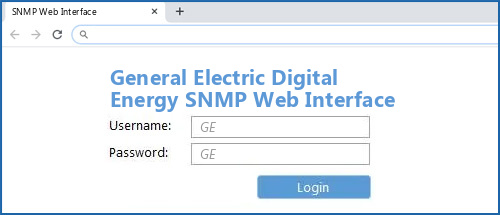 General Electric Digital Energy SNMP Web Interface router default login