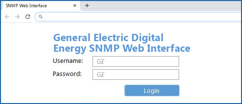 General Electric Digital Energy SNMP Web Interface router default login