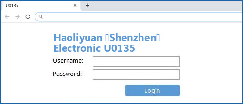Haoliyuan (Shenzhen) Electronic U0135 router default login