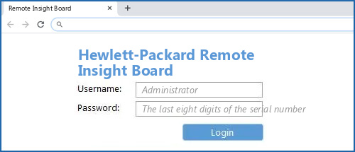 Hewlett-Packard Remote Insight Board router default login