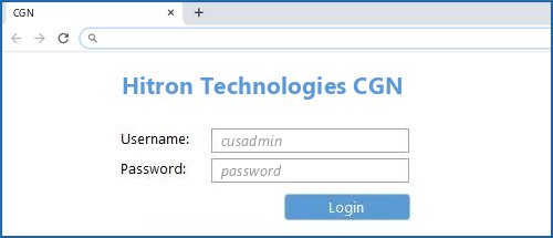 Hitron Technologies CGN router default login