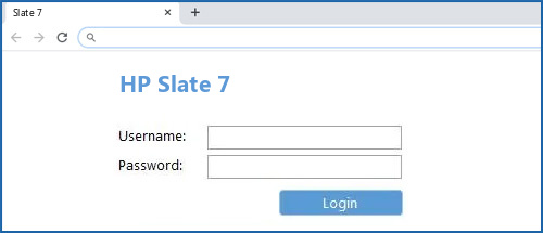 HP Slate 7 router default login