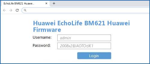 Huawei EchoLife BM621 Huawei Firmware router default login