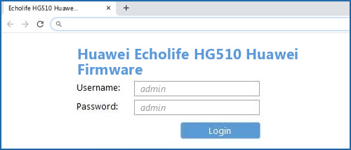 Huawei Echolife HG510 Huawei Firmware router default login