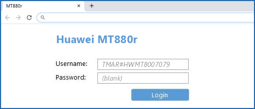 Huawei MT880r router default login