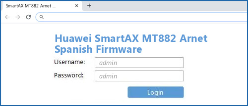 Huawei SmartAX MT882 Arnet Spanish Firmware router default login