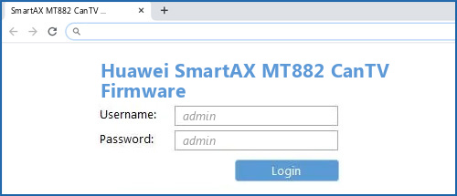 Huawei SmartAX MT882 CanTV Firmware router default login