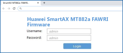 Huawei SmartAX MT882a FAWRI Firmware router default login