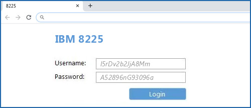 IBM 8225 router default login