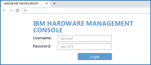 IBM HARDWARE MANAGEMENT CONSOLE router default login