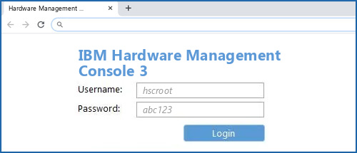 IBM Hardware Management Console 3 router default login