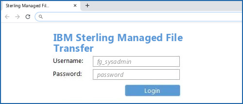 IBM Sterling Managed File Transfer router default login