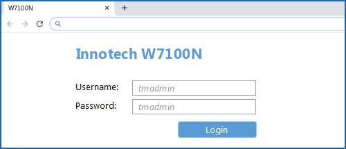 Innotech W7100N router default login