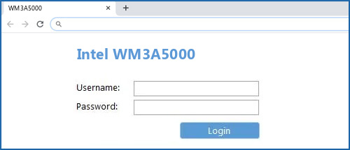 Intel WM3A5000 router default login