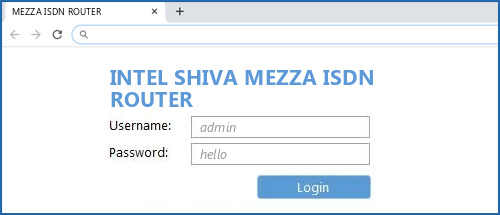 INTEL SHIVA MEZZA ISDN ROUTER router default login