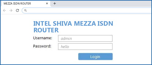 INTEL SHIVA MEZZA ISDN ROUTER router default login