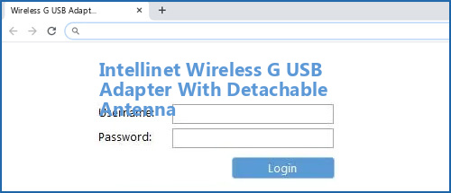 Intellinet Wireless G USB Adapter With Detachable Antenna router default login