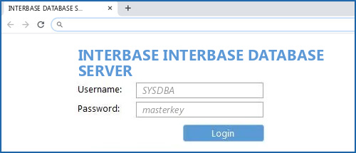 INTERBASE INTERBASE DATABASE SERVER router default login