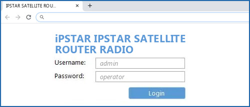 iPSTAR IPSTAR SATELLITE ROUTER RADIO router default login