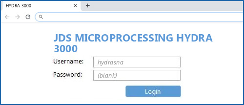 JDS MICROPROCESSING HYDRA 3000 router default login