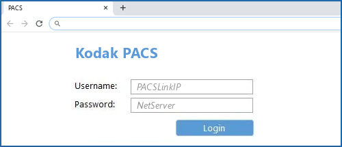 Kodak PACS router default login