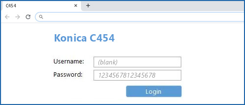 Konica C454 router default login