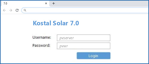 Kostal Solar 7.0 router default login
