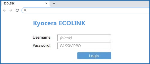 Kyocera ECOLINK router default login