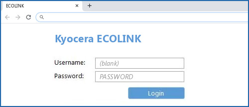 Kyocera ECOLINK router default login