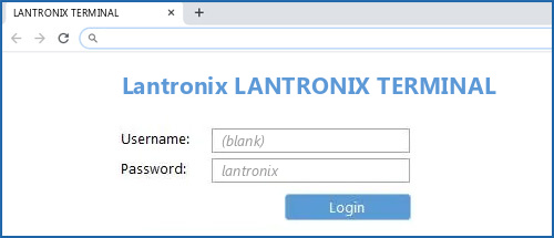 Lantronix LANTRONIX TERMINAL router default login