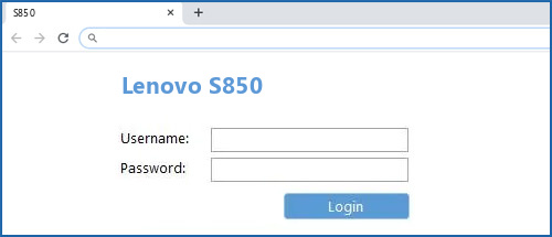 Lenovo S850 router default login