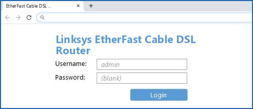 Linksys EtherFast Cable DSL Router router default login