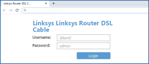 Linksys Linksys Router DSL Cable router default login