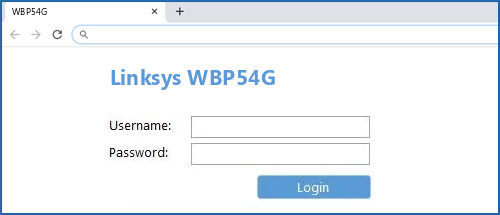 Linksys WBP54G router default login