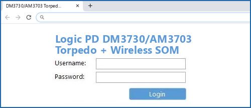 Logic PD DM3730/AM3703 Torpedo + Wireless SOM router default login