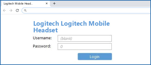 Logitech Logitech Mobile Headset router default login