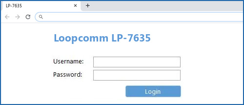 Loopcomm LP-7635 router default login