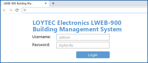 LOYTEC Electronics LWEB-900 Building Management System router default login