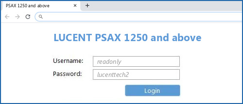 LUCENT PSAX 1250 and above router default login