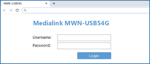 Medialink MWN-USB54G router default login