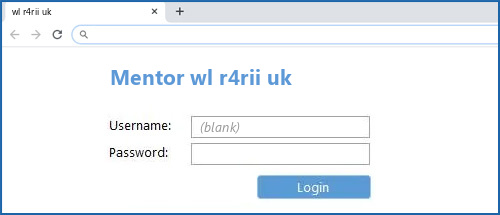 Mentor wl r4rii uk router default login