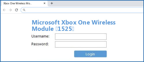 Microsoft Xbox One Wireless Module (1525) router default login