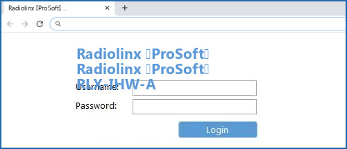 Radiolinx (ProSoft) Radiolinx (ProSoft) RLX-IHW-A router default login