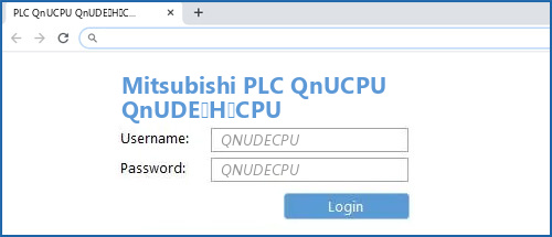 Mitsubishi PLC QnUCPU QnUDE(H)CPU router default login