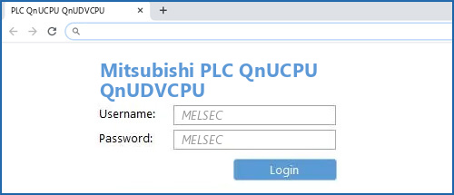 Mitsubishi PLC QnUCPU QnUDVCPU router default login