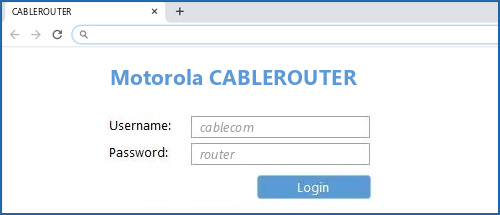 Motorola CABLEROUTER router default login