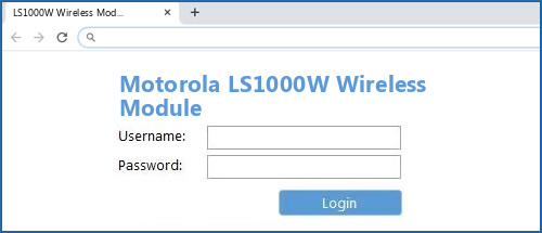 Motorola LS1000W Wireless Module router default login